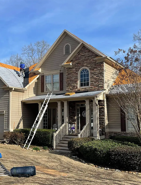 Contractor working on a roof